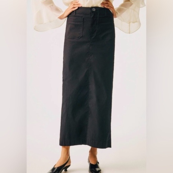 Maeve Dresses & Skirts - Maeve Womens the Colette Black Midi Pencil Skirt linen blend XS